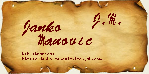 Janko Manović vizit kartica